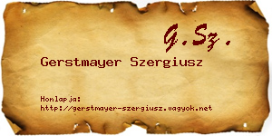 Gerstmayer Szergiusz névjegykártya